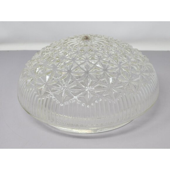 Vintage Clear Glass Starburst Dome Ceiling Light Shade Diamond Pattern‎ - Picture 1 of 8